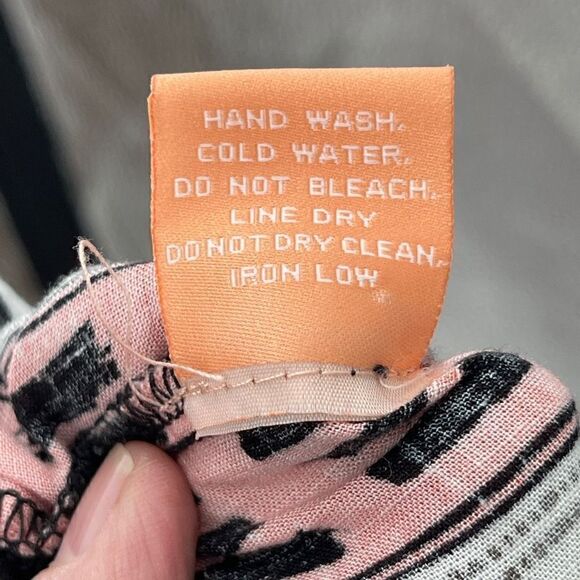 Peach Puff Multicolor Geometric Boho Long Wide Leg Flare Pants Size Medium - Picture 6 of 6